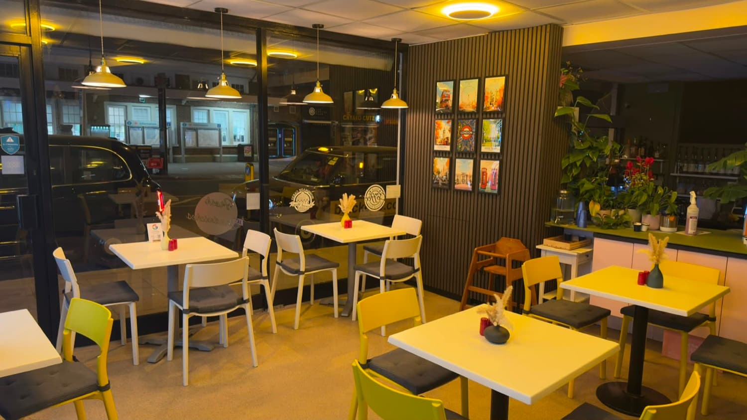 LA Cafe Bistro dining room on Sutton High Street
