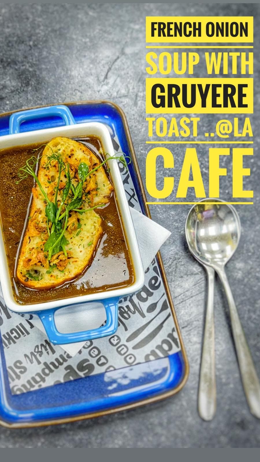 French onion soup with Gruyère toast