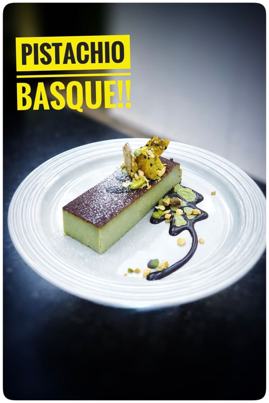 Baked Pistachio Basque Cheesecake
